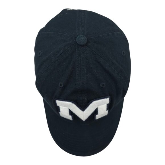47 Brand Ole Miss Logo Script Back Tuck Strap Cap Trucker Baseball Navy Blue Hat - Picture 7 of 14